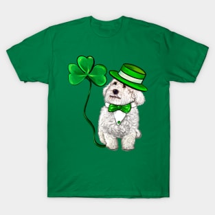 Top 10 best Irish Gifts Sailor Cavapoo cute funny dog in tuxedo hat Clover Shamrock Green three leaf Shamrock Clover T-Shirt